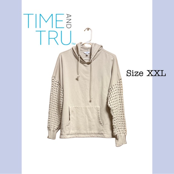 Time and Tru Tops - SOLD: Mercari. Time & Tru Textured-Sleeve Hoodie – Size XXL (20)